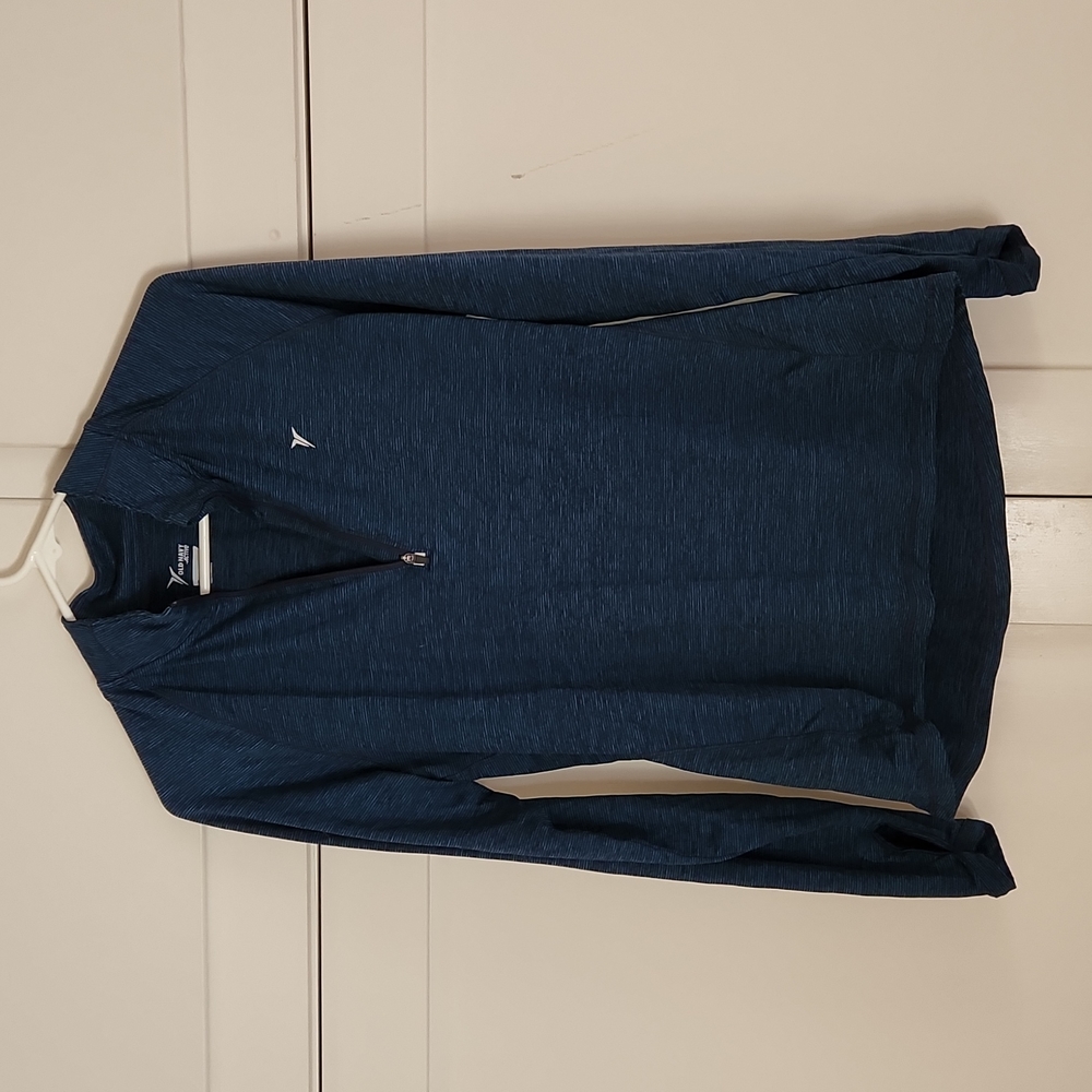 Black/Blue Stripe Old Navy Active Quarter Zip Pullover, size Medium